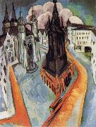 Ernst Ludwig Kirchner The Red Tower in Halle Sweden oil painting artist